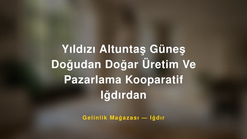 Yıldızı Altuntaş Güneş Doğudan Doğar Üretim Ve Pazarlama Kooparatif Iğdırdan — Iğdır Kır Düğünü Mekanı Rehberi